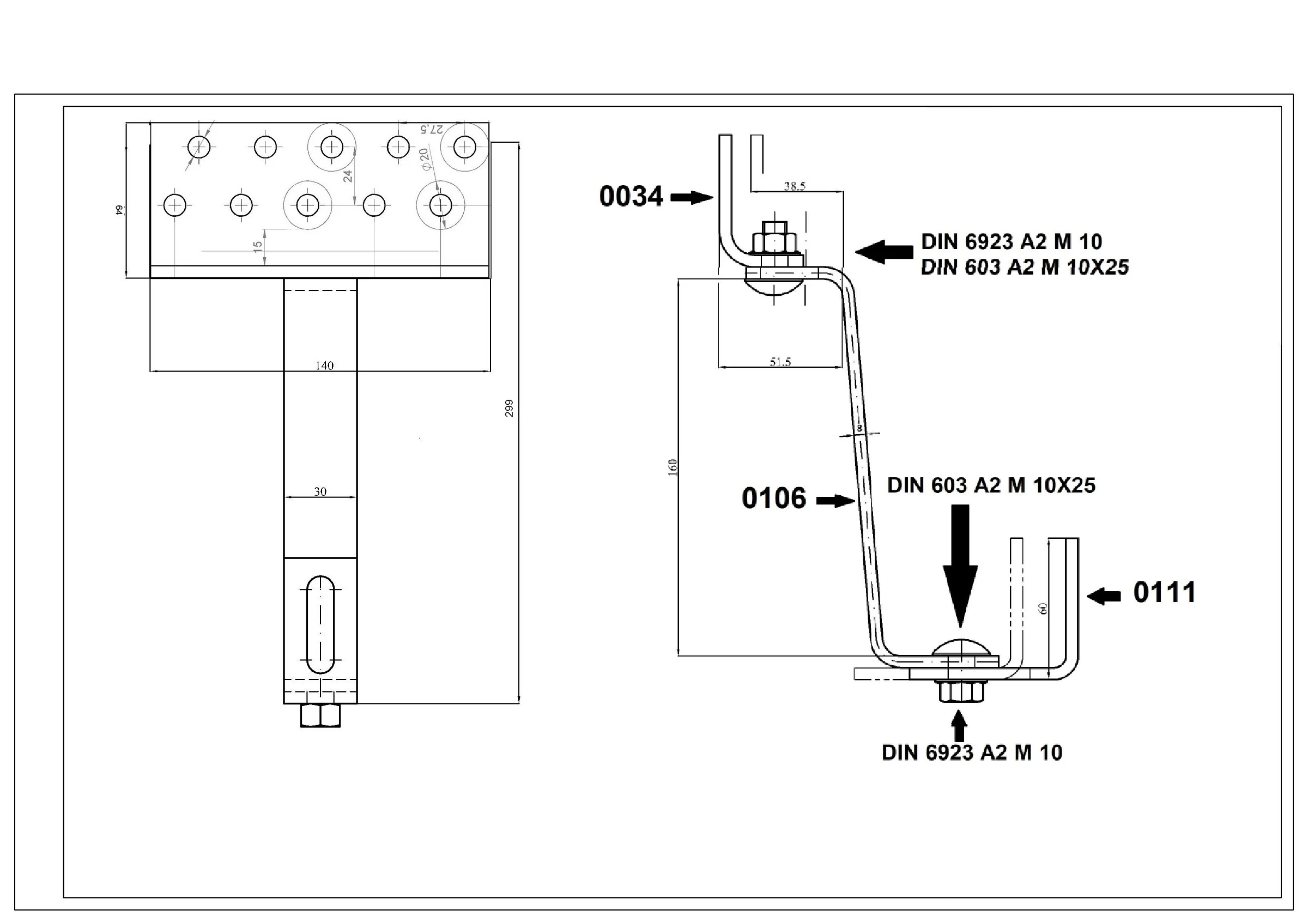 Performance roof hook (30x8 | 3-way adjustable | long bracket (stainless steel 1.4301) - Image 4