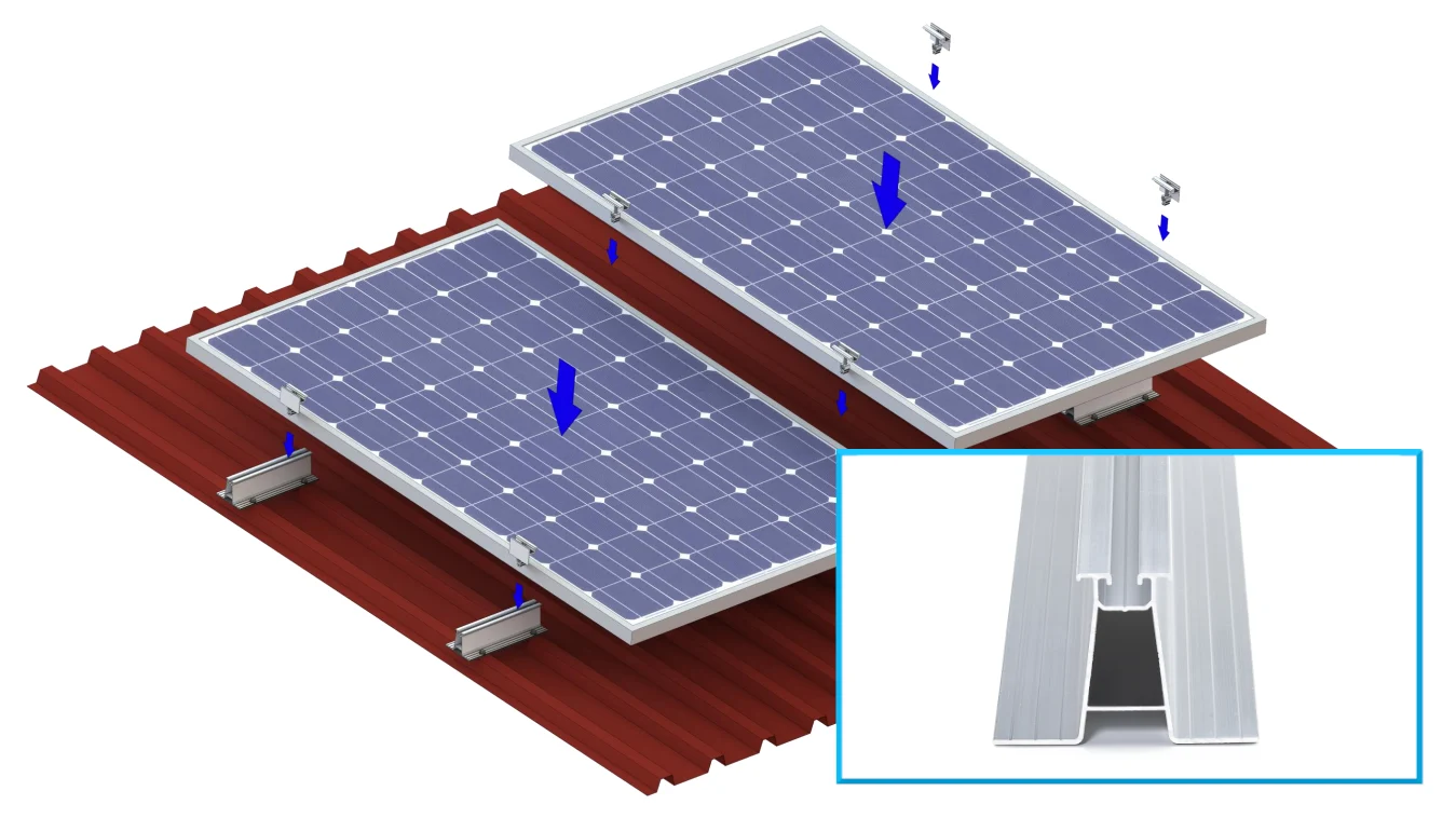 Komplettset | Roof Trapez² | Kurzschienen hoch (6,0 cm hoch)