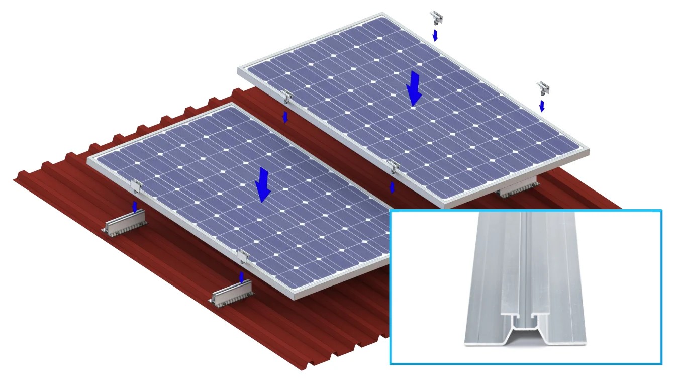 Komplettset | Roof Trapez² | Kurzschienen mittel (2,5 cm hoch)